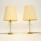 Vintage Brass & Glass Table Lamps, Set of 2 1