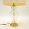 Vintage Brass & Glass Table Lamps, Set of 2 3