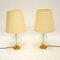 Vintage Brass & Glass Table Lamps, Set of 2, Image 2
