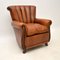 Antique French Leather Armchair, Image 1