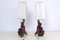 Artisanal Table Lamps with Carved Wooden Elements, 1800s, Set of 2, Image 4