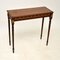 Antique Mahogany Leather Side Table, Immagine 1