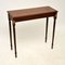 Antique Mahogany Leather Side Table, Immagine 10