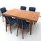 Extendable Dining Table and 5 Chairs by Pierre Guariche for Mai, Set of 6 2