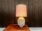 Large German Ceramic & Silk Table Lamp, 1960s 2