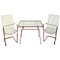 Swedish Vintage Garden Set with Table and Lounge Chairs from Grythyttan Stålmöbler, 1950s, Set of 3 1