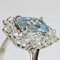 French Aquamarine Diamond 18 Karat White Gold Daisy Ring, 1960s 4