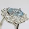 French Aquamarine Diamond 18 Karat White Gold Daisy Ring, 1960s, Imagen 4