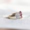 14k Gold Ring with Natural Rubies and Diamonds, 1980s, Immagine 1