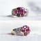 14k Gold Ring with Natural Rubies and Diamonds, 1980s, Image 3