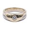 Vintage 2-Tone 14k Gold Ring with Central 0.23 ct Diamond, 1980s, Image 1