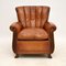 Antique French Style Leather Club Armchair, Immagine 2