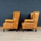 20th Century Dutch Sheepskin Leather Wingback Chairs, Set of 2, Image 5