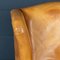20th Century Dutch Sheepskin Leather Wingback Chairs, Set of 2, Imagen 28