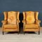 20th Century Dutch Sheepskin Leather Wingback Chairs, Set of 2, Imagen 2