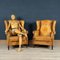 20th Century Dutch Sheepskin Leather Wingback Chairs, Set of 2, Imagen 4