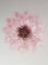 Vintage Italian Murano Chandelier with 36 Lattimo Pink Glass Petals from Mazzega, 1980s 6