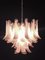 Vintage Italian Murano Chandelier with 36 Lattimo Pink Glass Petals from Mazzega, 1980s 20