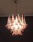 Vintage Italian Murano Chandelier with 36 Lattimo Pink Glass Petals from Mazzega, 1980s, Image 19