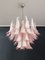 Vintage Italian Murano Chandelier with 36 Lattimo Pink Glass Petals from Mazzega, 1980s, Image 7