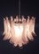 Vintage Italian Murano Chandelier with 36 Lattimo Pink Glass Petals from Mazzega, 1980s, Image 17