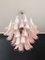 Vintage Italian Murano Chandelier with 36 Lattimo Pink Glass Petals from Mazzega, 1980s, Image 12