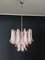 Vintage Italian Murano Chandelier with 36 Lattimo Pink Glass Petals from Mazzega, 1980s 3