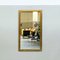 Mid-Century Modern Italian Rectangular Brass Mirror, 1980s, Immagine 1