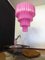 Huge Vintage Tiered Murano Glass Chandelier with 78 Pink Fuchsia Silk Glasses, 1982, Immagine 9