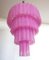 Huge Vintage Tiered Murano Glass Chandelier with 78 Pink Fuchsia Silk Glasses, 1982 10