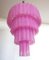 Huge Vintage Tiered Murano Glass Chandelier with 78 Pink Fuchsia Silk Glasses, 1982, Image 10