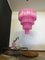 Huge Vintage Tiered Murano Glass Chandelier with 78 Pink Fuchsia Silk Glasses, 1982, Image 16