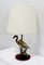Great Brass Heron Table Lamp, 1970s 4