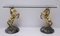Brass and Marble Base Console Table with Horses, Italy, 1970, Image 1