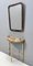 Mid-Century Rectangular Wall Mirror with Brass and Black Portoro Marble Frame, Image 3