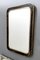 Mid-Century Rectangular Wall Mirror with Brass and Black Portoro Marble Frame 5