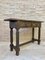 Early 20th Century Spanish Carved Walnut Console Table with Turned Legs, Image 4