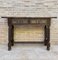 Early 20th Century Spanish Carved Walnut Console Table with Turned Legs 1