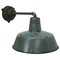Vintage Industrial Cast Iron & Petrol Enamel Factory Wall Lamp, Image 2
