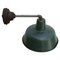 Vintage Industrial Cast Iron & Green Enamel Factory Wall Lamp, Image 3