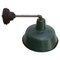 Vintage Industrial Cast Iron & Green Enamel Factory Wall Lamp, Immagine 3