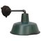 Vintage Industrial Cast Iron & Green Enamel Factory Wall Lamp, Image 2