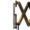 Vintage Industrial Brass & Black Enamel Scissor Wall Lamps, Image 6