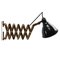 Vintage Industrial Brass & Black Enamel Scissor Wall Lamps, Image 1