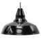 Vintage Austrian Industrial Black Enamel Pendant Lamp, Image 1