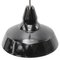Vintage Austrian Industrial Black Enamel Pendant Lamp 2