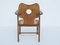 Französischer Armlehnstuhl aus Massivem Geschnitztem Holz und Wiener Strohgeflecht im Stil von Jean Royère 5