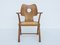 French Armchair in Solid Carved Wood and Vienna Straw in the Style of Jean Royère 1
