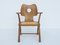 French Armchair in Solid Carved Wood and Vienna Straw in the Style of Jean Royère, Image 1