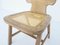Französischer Stuhl aus Massivem Geschnitztem Holz und Wiener Strohgeflecht im Stil von Jean Royère 10
